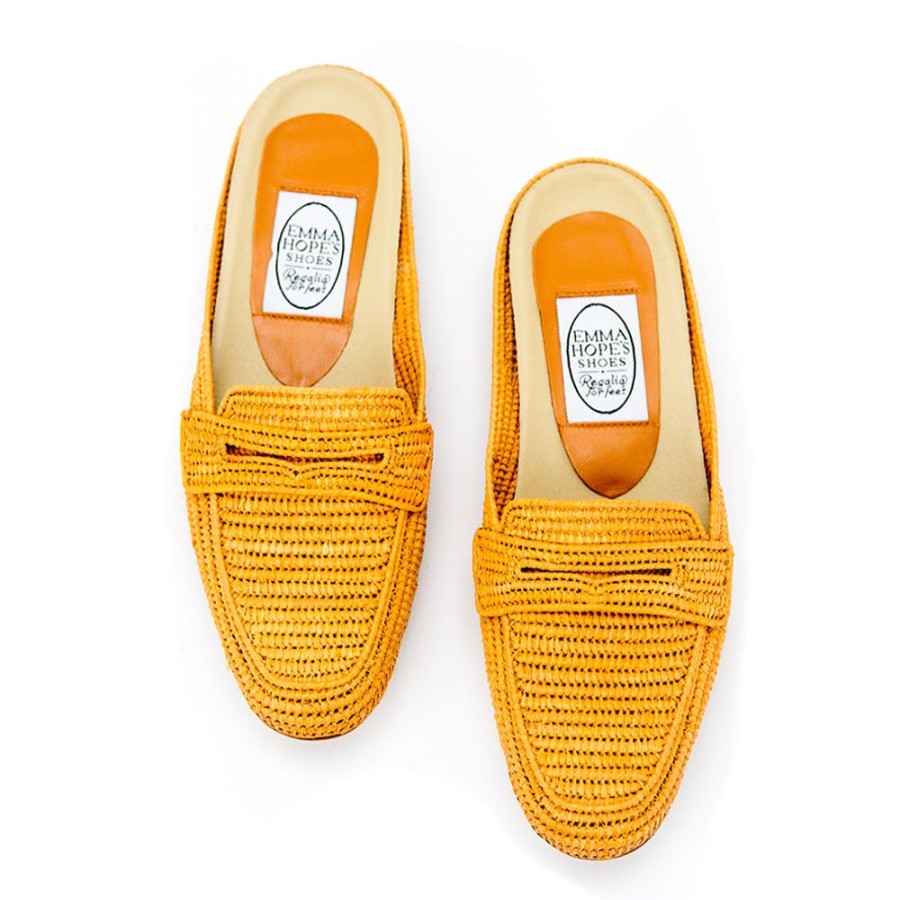 Women Emma Hope | Mocassin Raffia Mule Camel