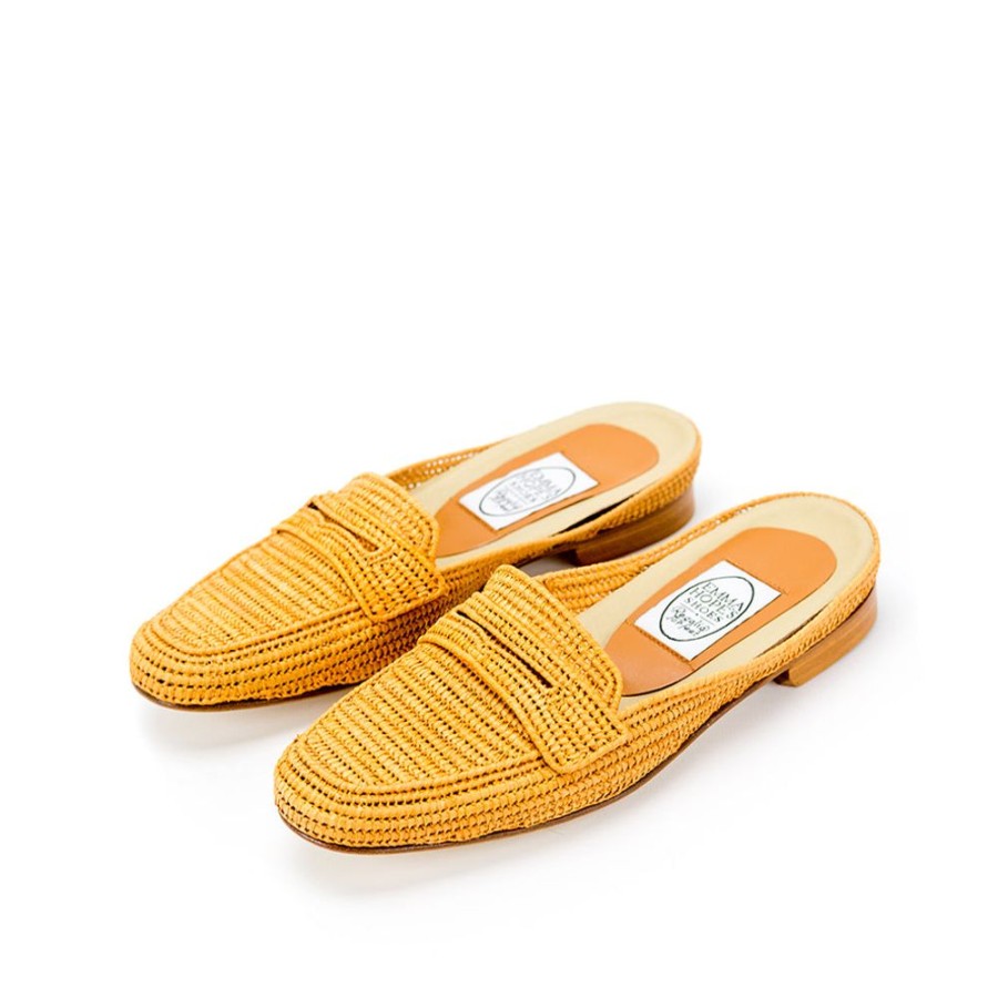 Women Emma Hope | Mocassin Raffia Mule Camel