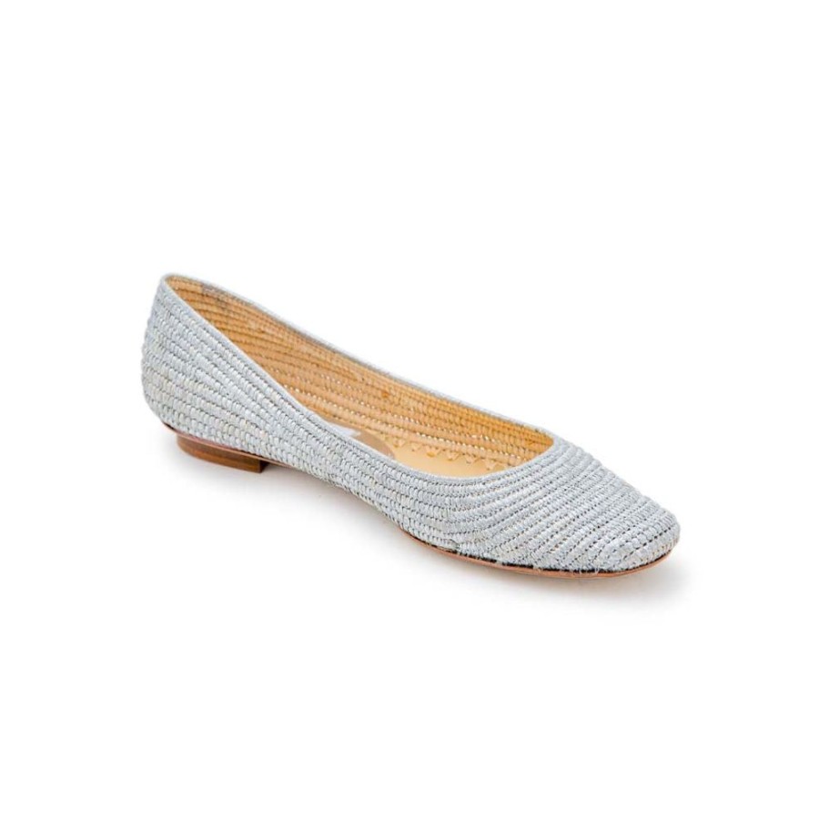 Women Emma Hope | Raffia Chisel Ballet Silver