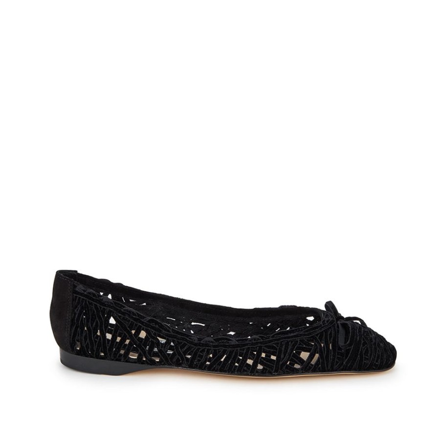 Women Emma Hope | Criss Cross Velvet Ribbon Ballet Black