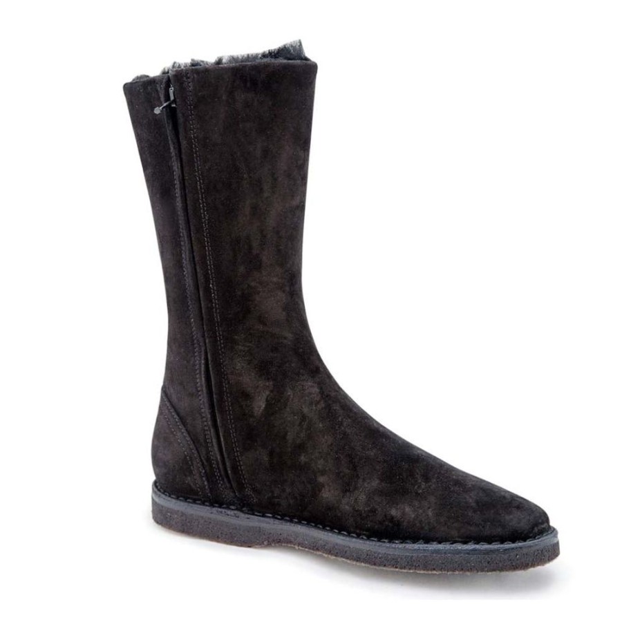 Women Emma Hope | Shearling Mid Boot Suede Black