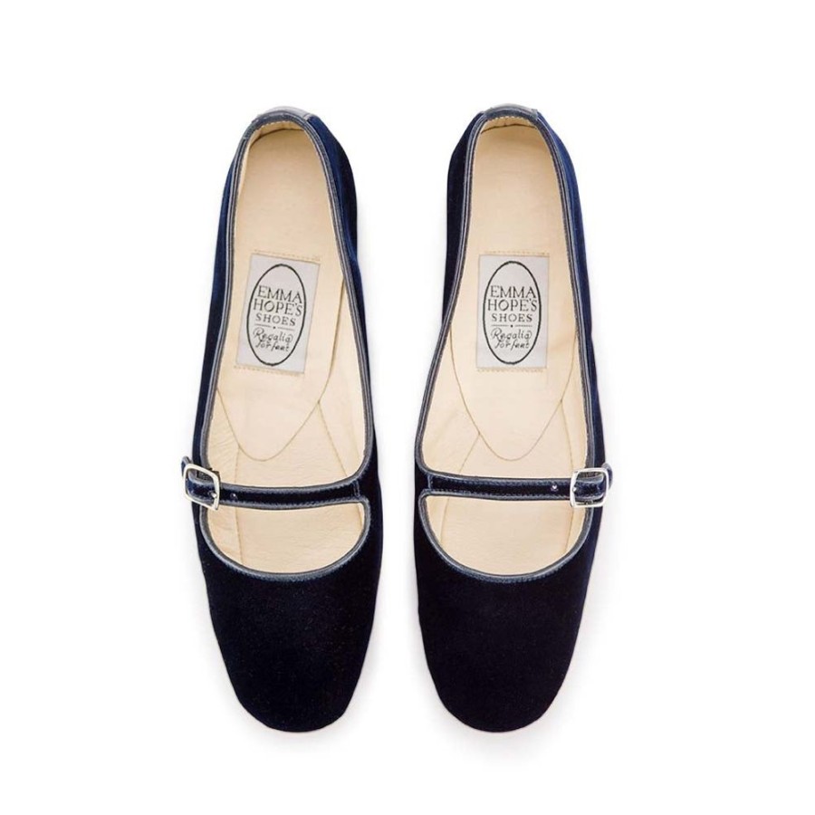 Women Emma Hope | Bar Ballet Velvet Inky Blue