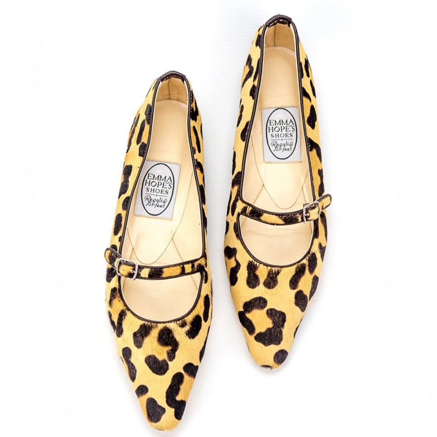 Women Emma Hope | 70'S Strap+Bar Shoe Low Ballet-Pony Leopard