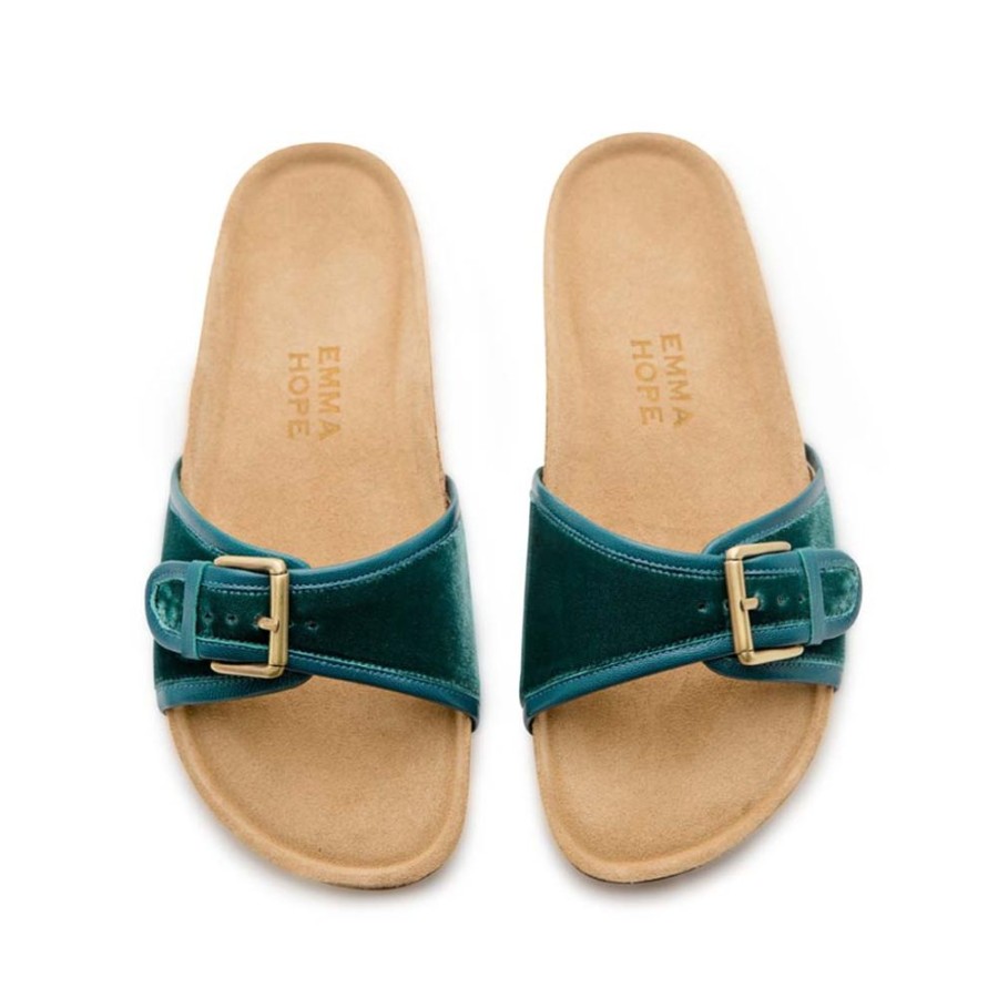 Women Emma Hope | 1 Strap E Stock Velvet Petrol