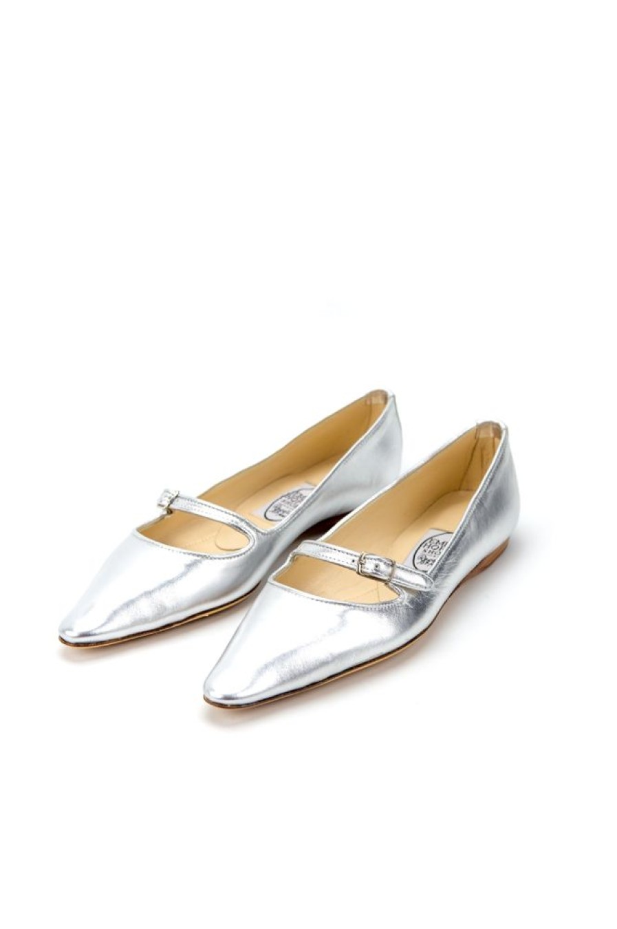 Women Emma Hope | 70'S Strap+Bar Shoe Low Ballet Silver