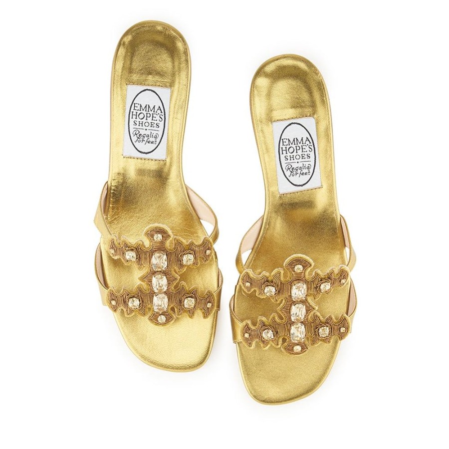 Women Emma Hope | Jewelled H Sandal Gold