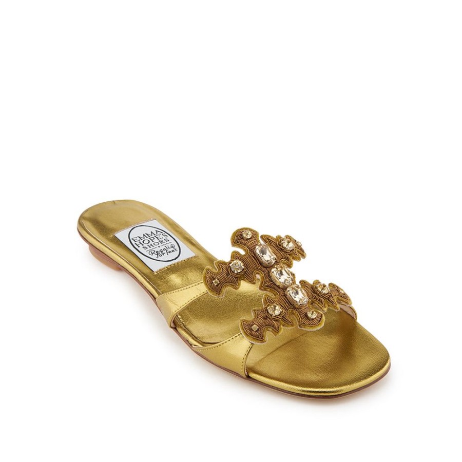 Women Emma Hope | Jewelled H Sandal Gold