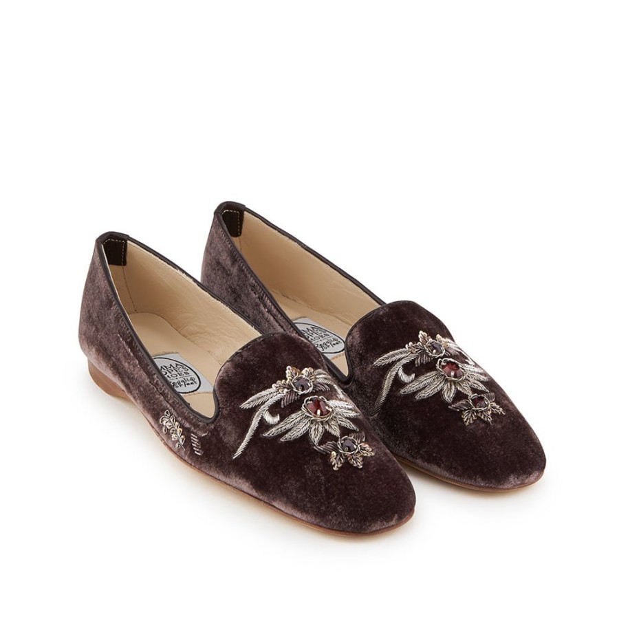 Women Emma Hope | English Rosie Albert Velvet Grey Silver